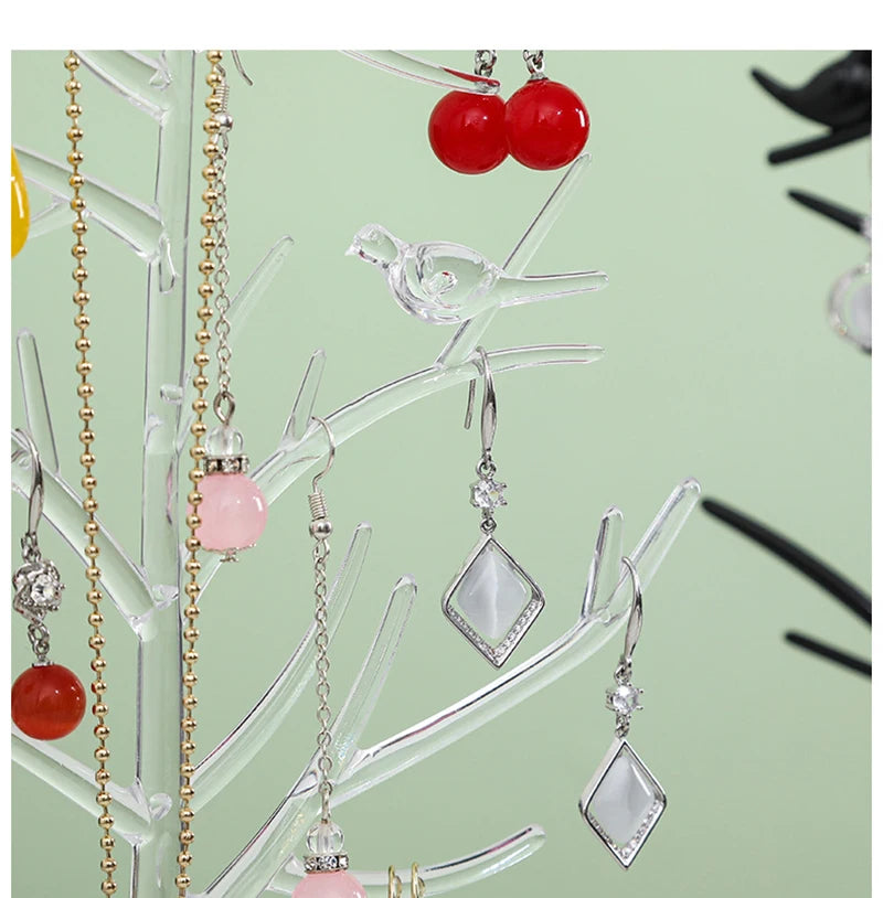 Bird Tree Shape Jewelry Display Stand Organizer