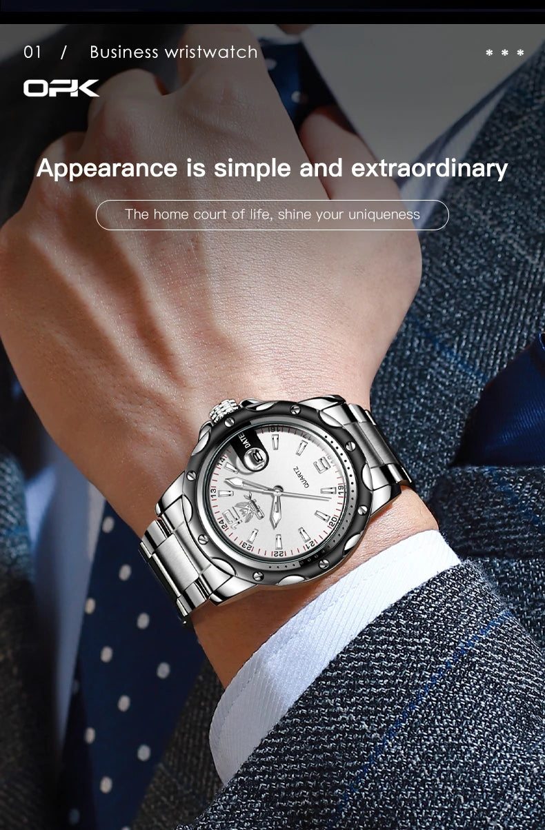 OPK 6026 Leather Luxury Quartz Watch