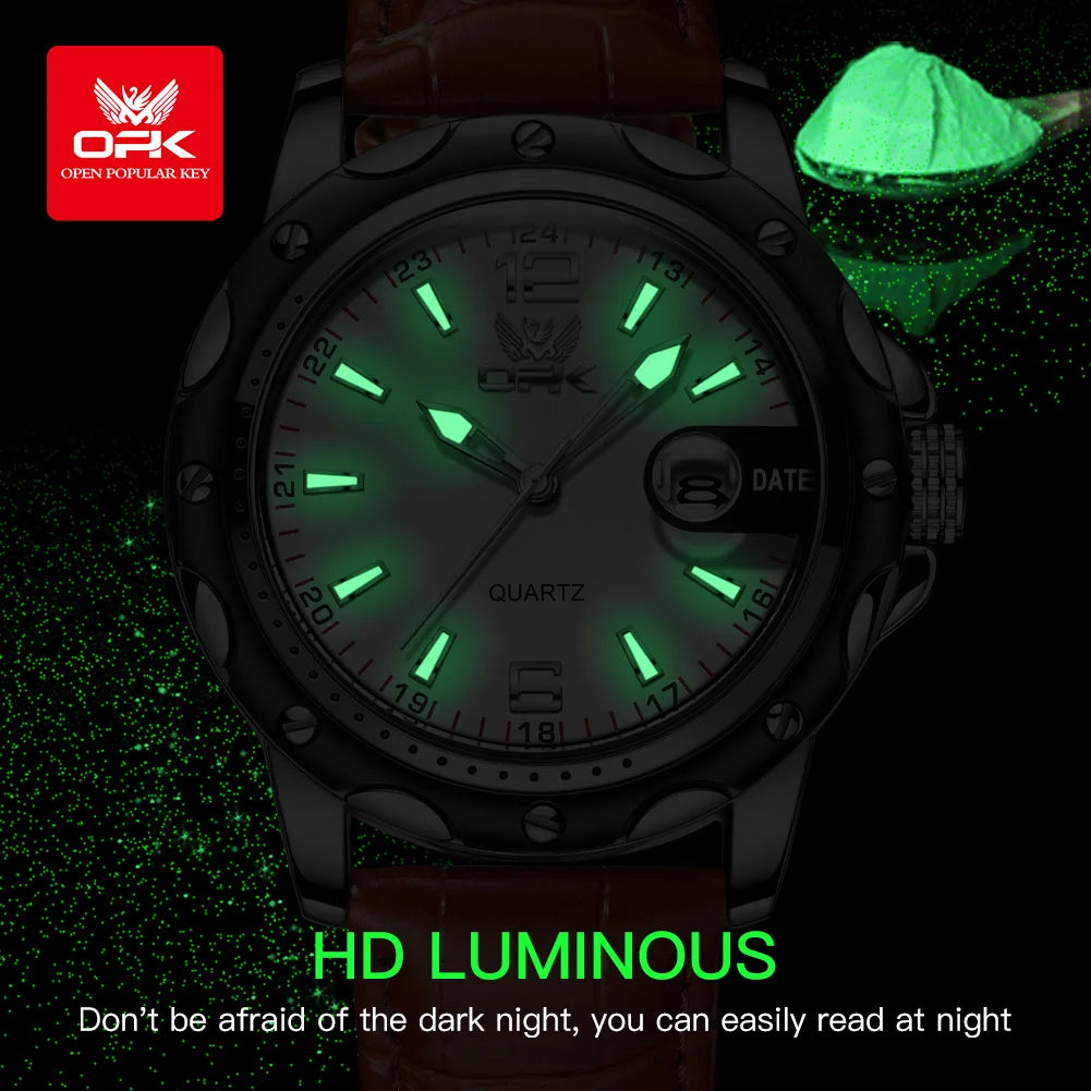 OPK 6026 Leather Luxury Quartz Watch