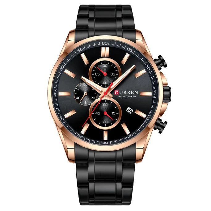 Men's Quartz Six-Pin Steel Belt Watch