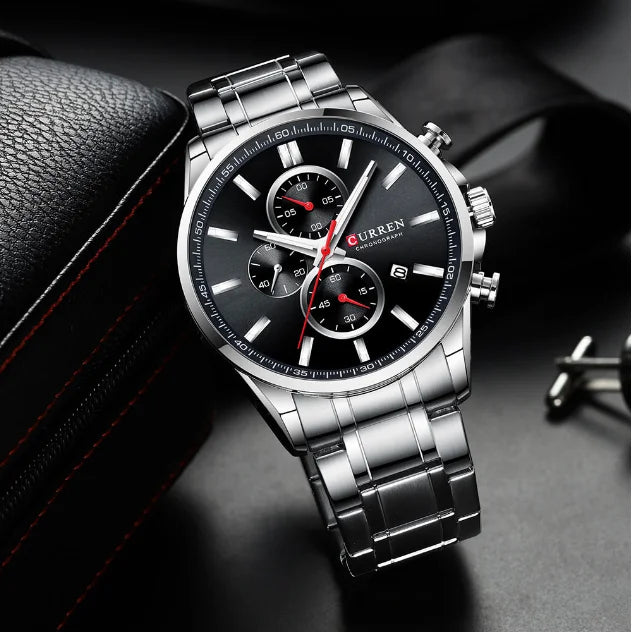 Men's Quartz Six-Pin Steel Belt Watch