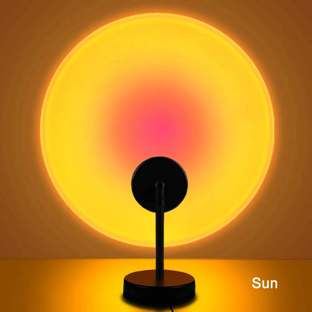 Led Night Light USB Rainbow Sunset Red Sun Projection Desk Lamp