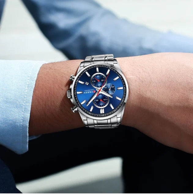 Men's Quartz Six-Pin Steel Belt Watch