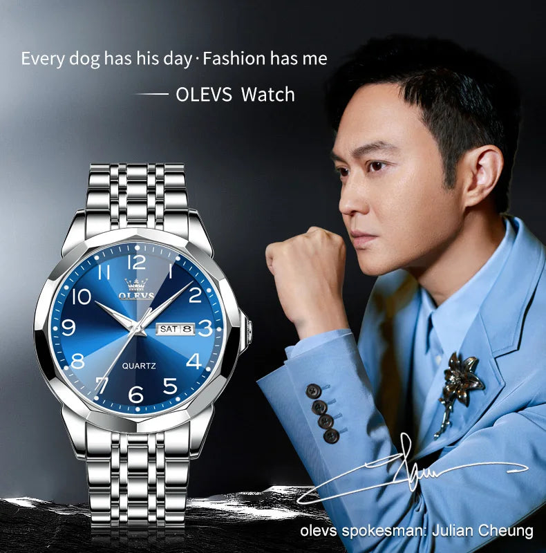OLEVS Men's Watch Digital Mirror Quartz