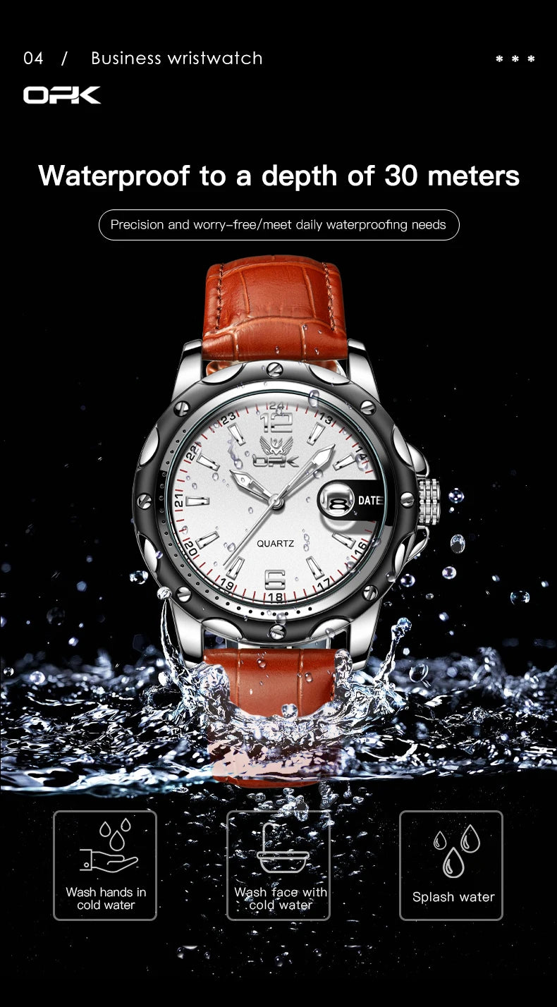 OPK 6026 Leather Luxury Quartz Watch