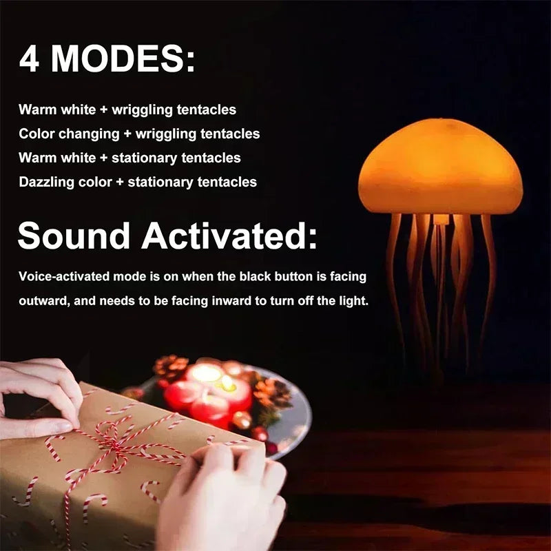 Upgraded Silent Jellyfish Lamp With Dancing Legs, w. Voice Control