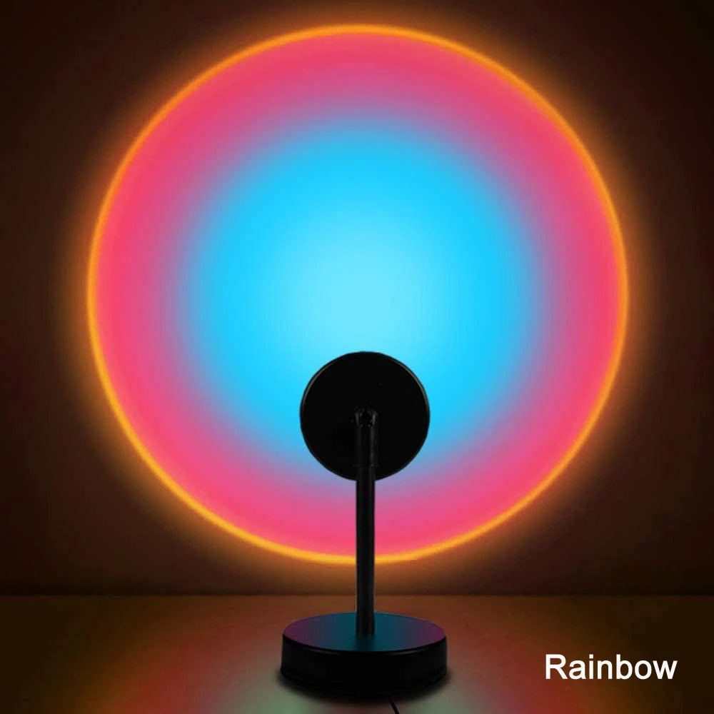Led Night Light USB Rainbow Sunset Red Sun Projection Desk Lamp