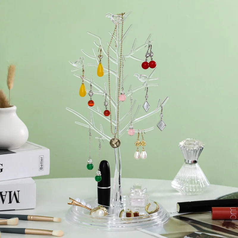 Bird Tree Shape Jewelry Display Stand Organizer