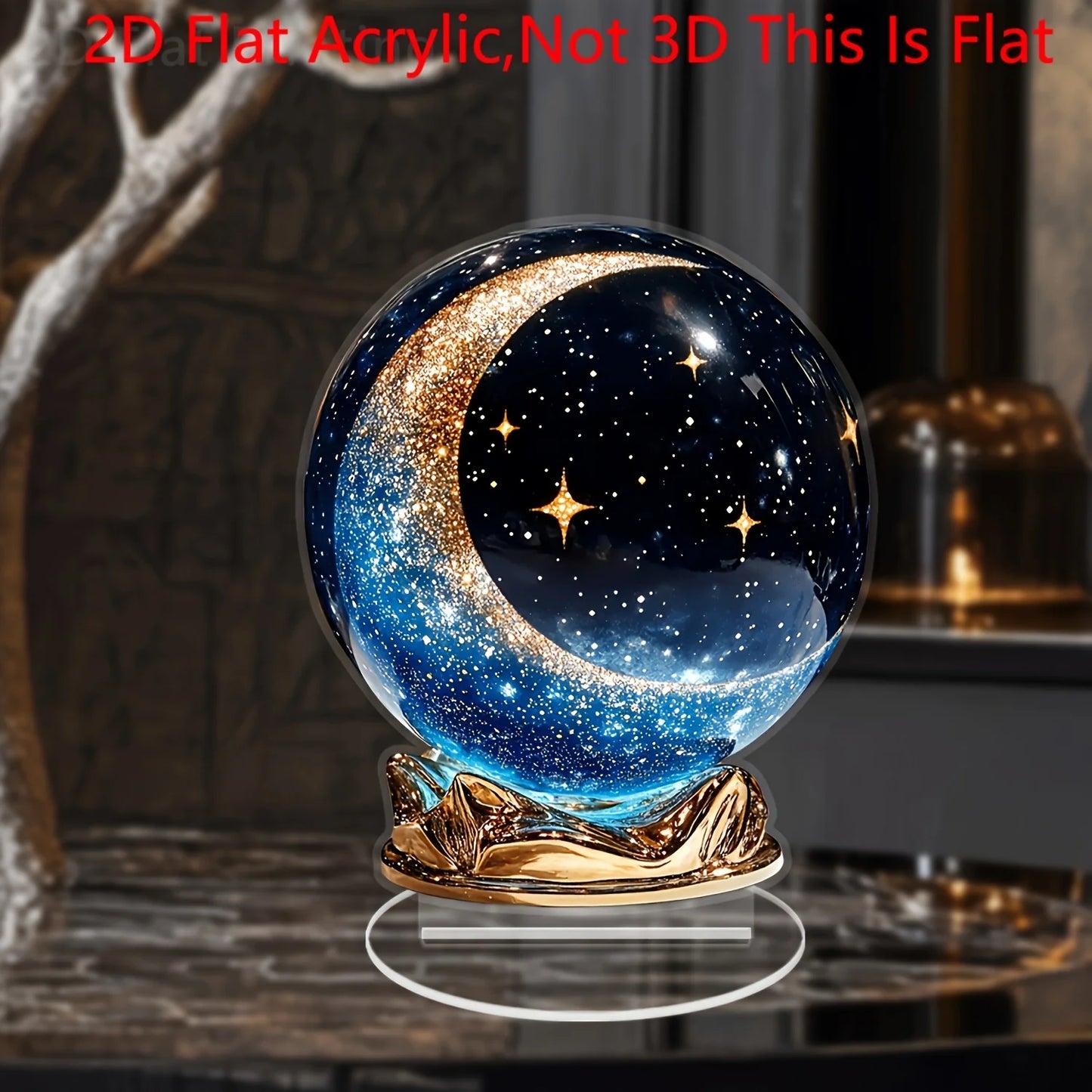 Bohemian Style Crystal 2D Flat Acrylic Figurine