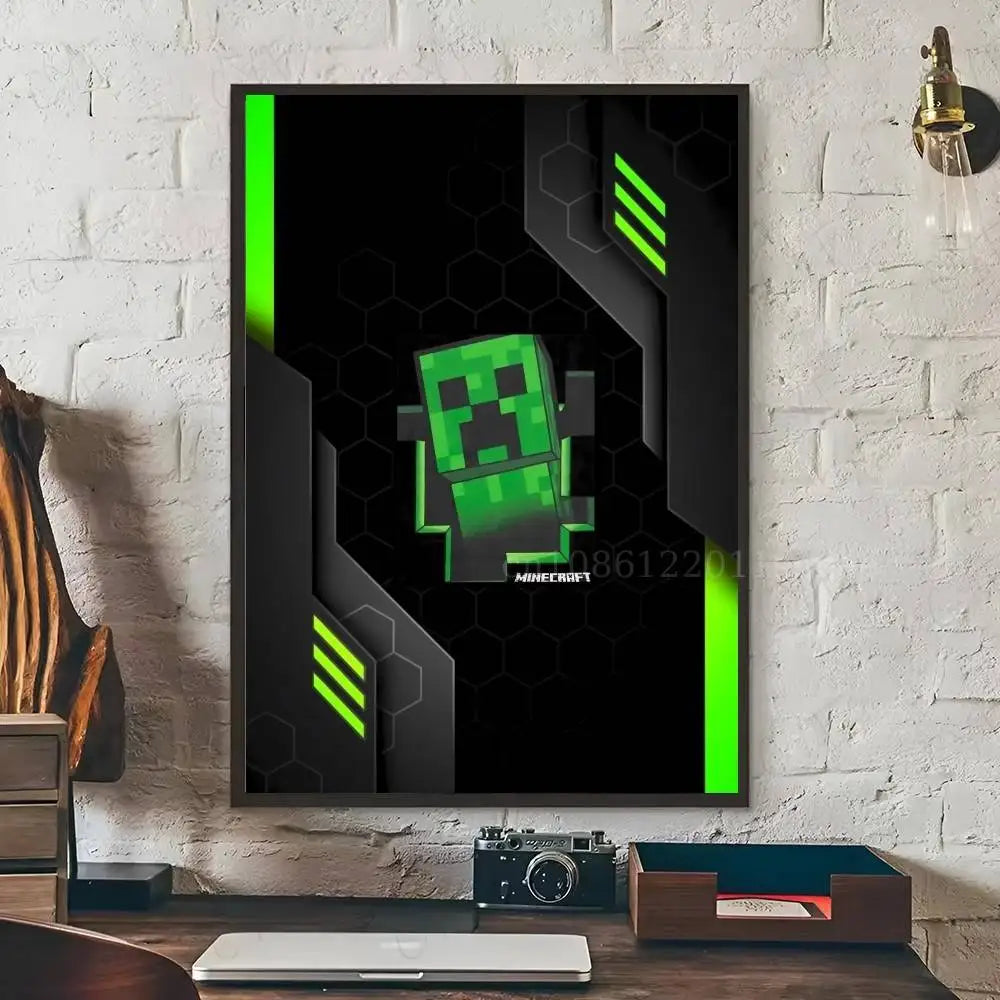 Minecraft Poster Self-adhesive Art Waterproof Paper Sticker