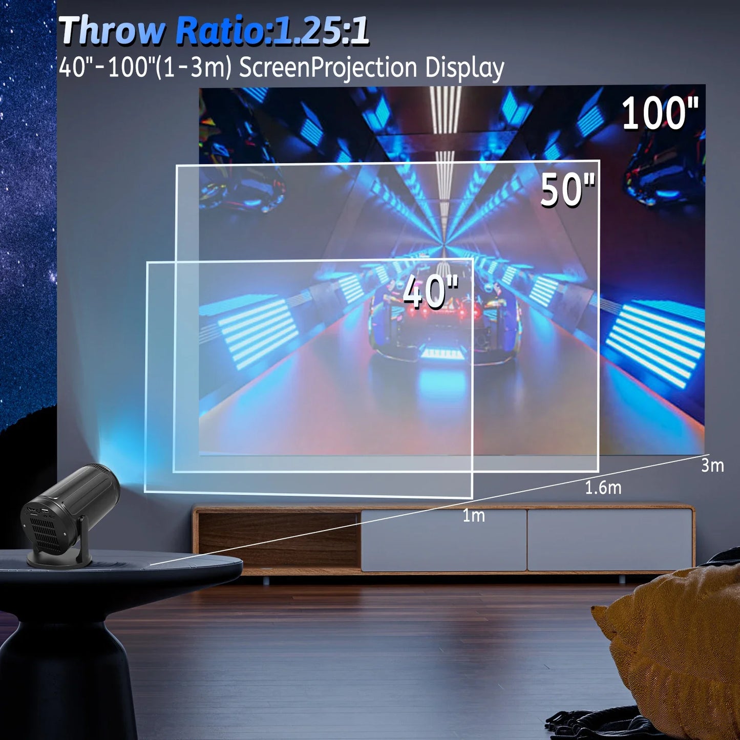 RY008 HD Portable Mini Projector