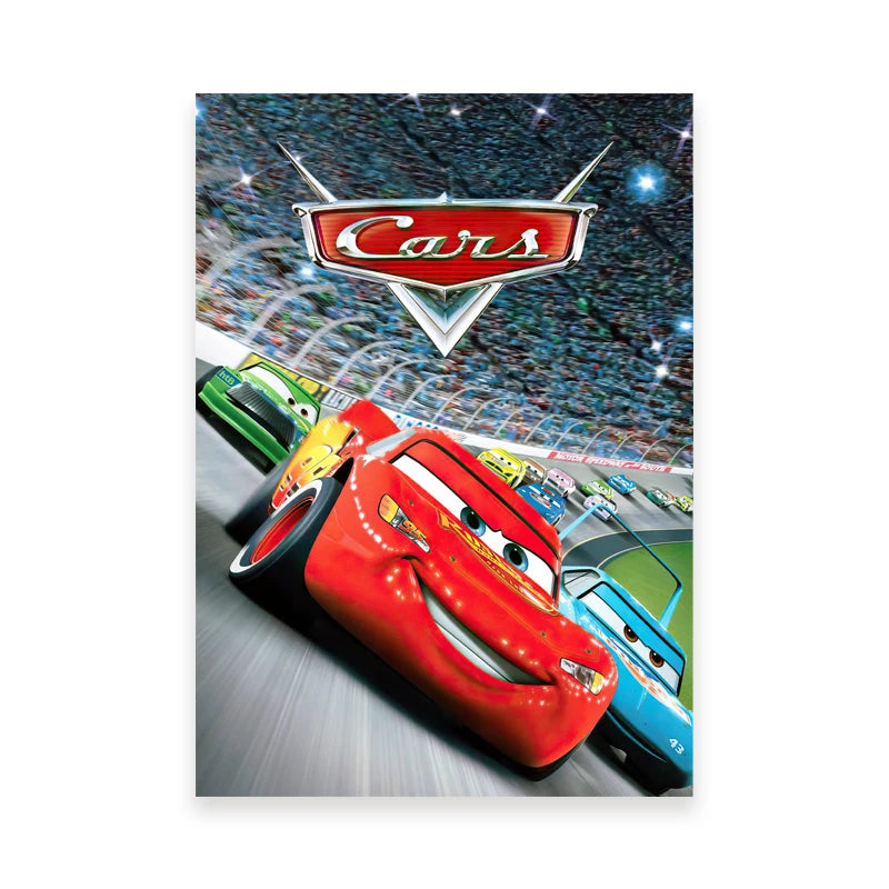 Cars Movie Art Prints Radiator Springs Poster Lightning McQueen Canvas