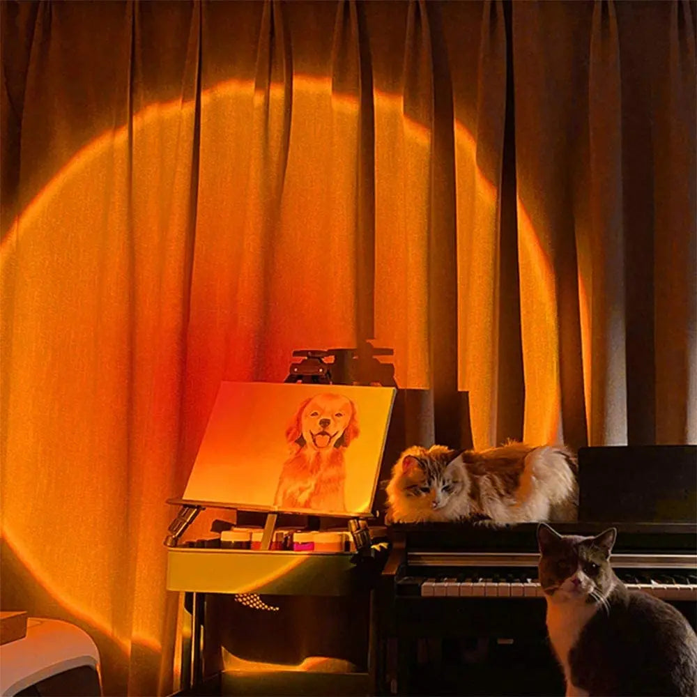 Led Night Light USB Rainbow Sunset Red Sun Projection Desk Lamp