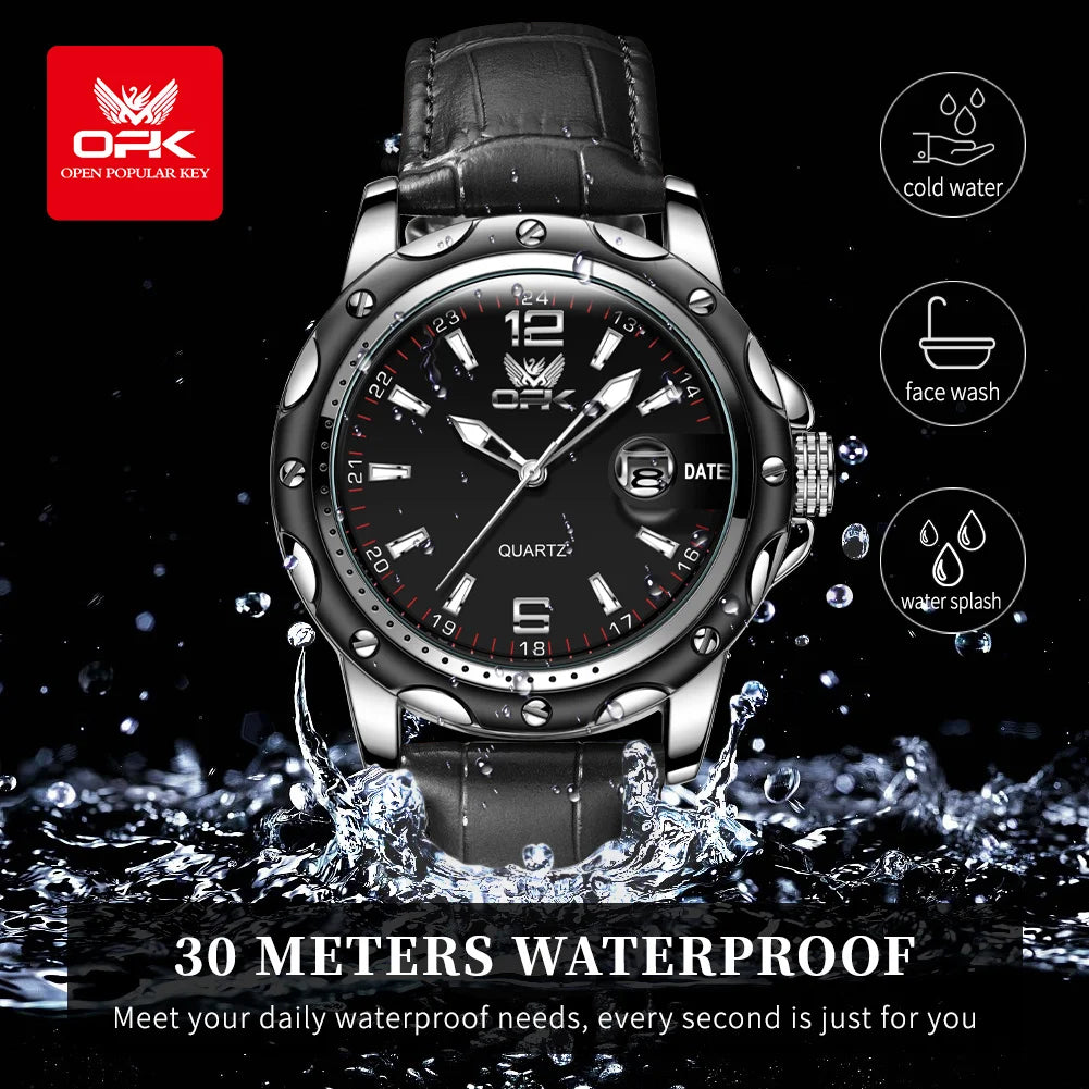 OPK 6026 Leather Luxury Quartz Watch