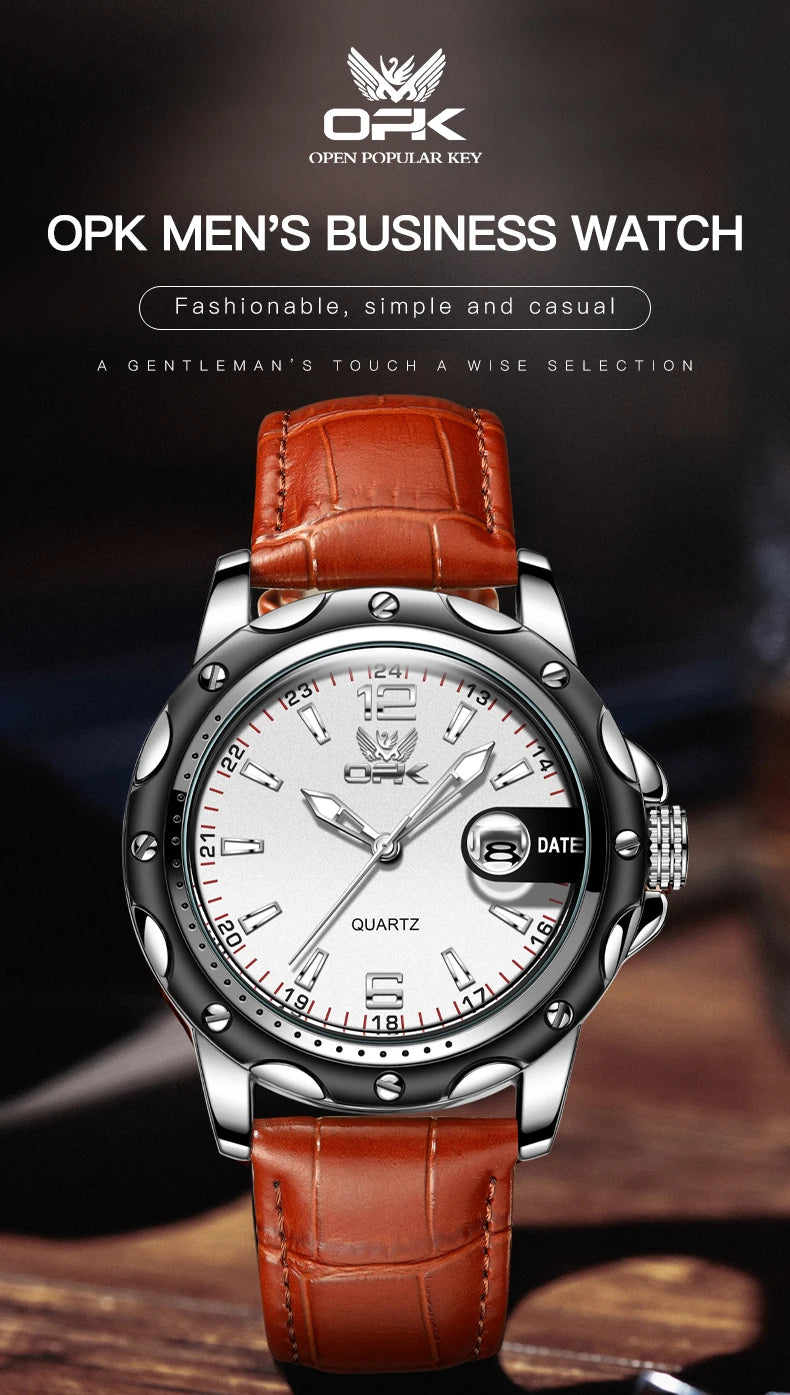 OPK 6026 Leather Luxury Quartz Watch
