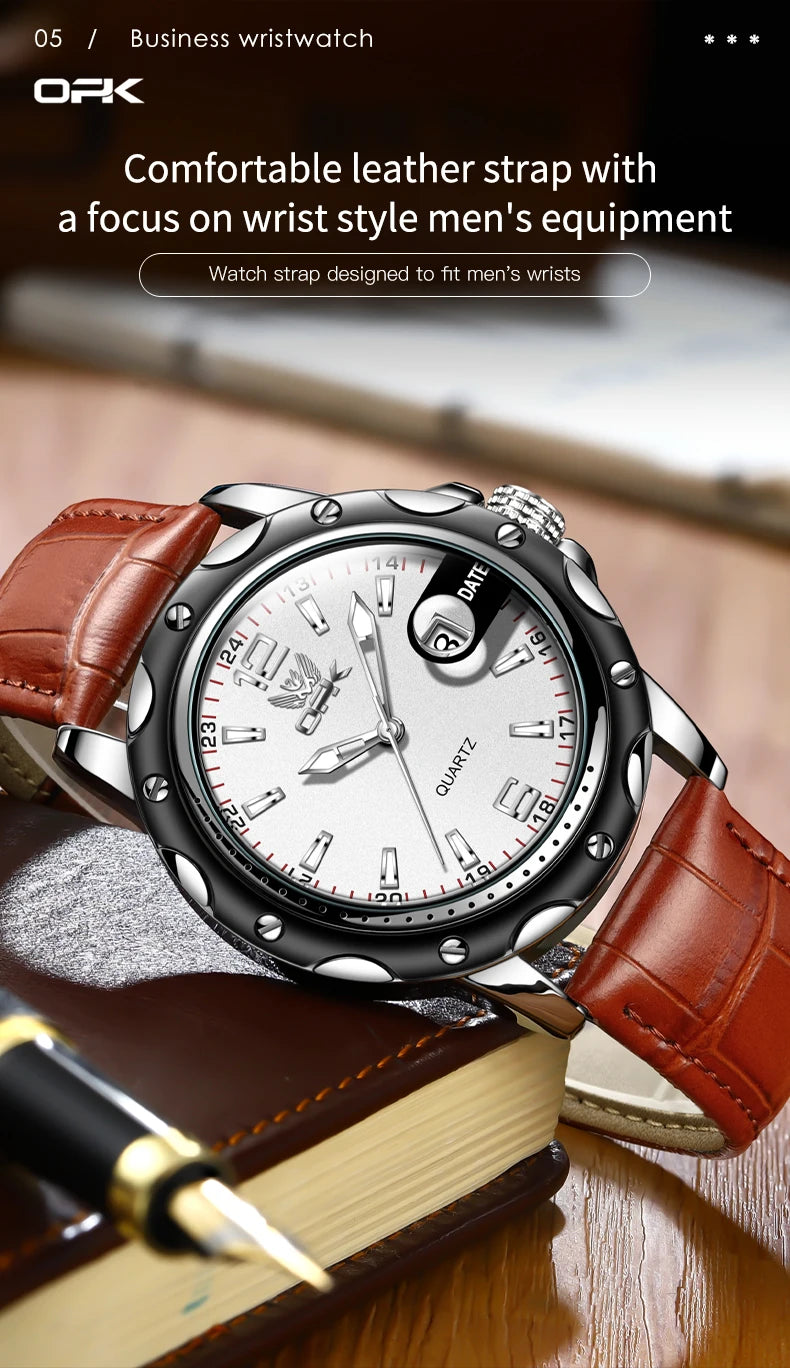 OPK 6026 Leather Luxury Quartz Watch