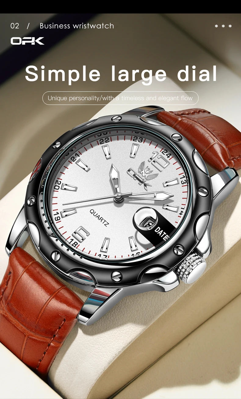 OPK 6026 Leather Luxury Quartz Watch