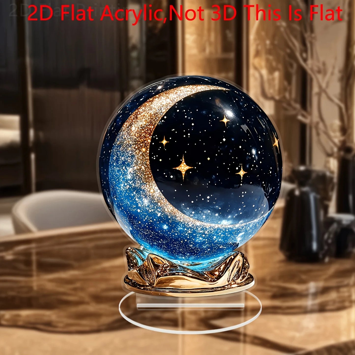 Bohemian Style Crystal 2D Flat Acrylic Figurine