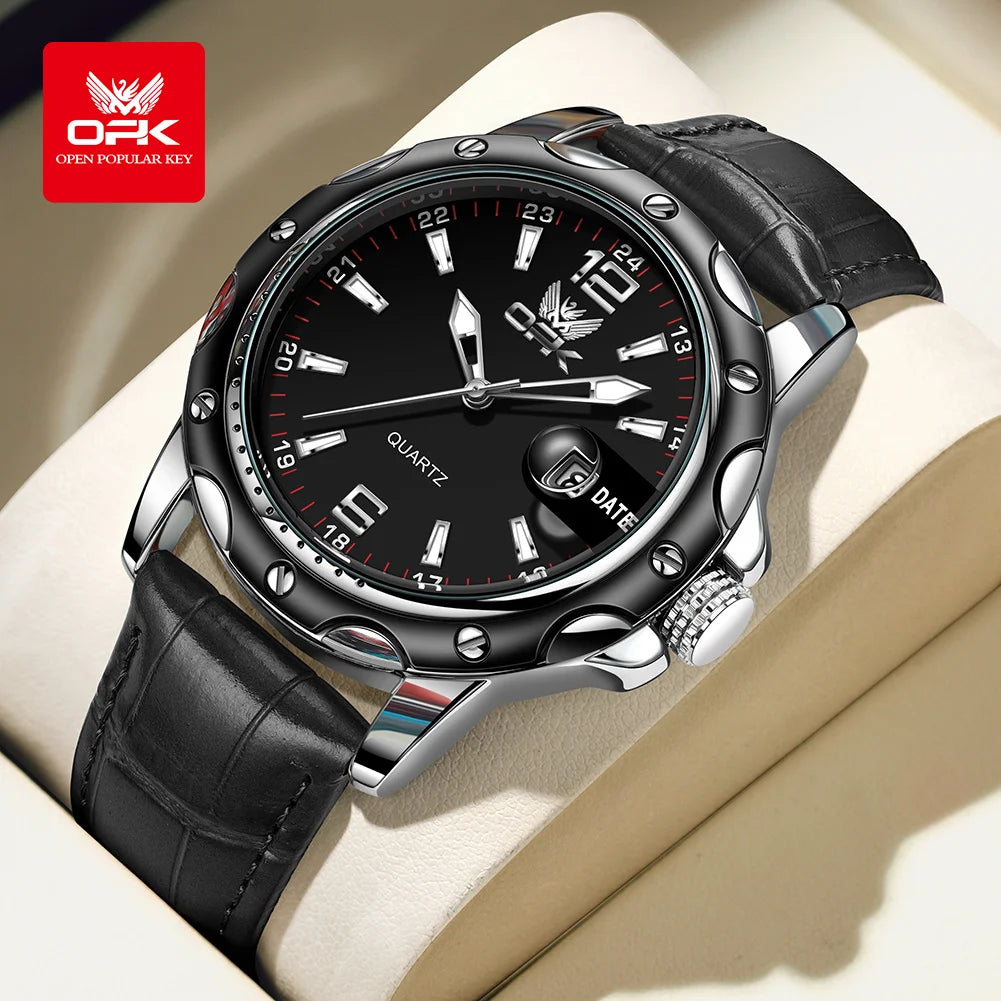 OPK 6026 Leather Luxury Quartz Watch
