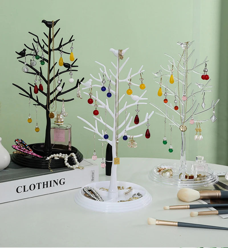 Bird Tree Shape Jewelry Display Stand Organizer