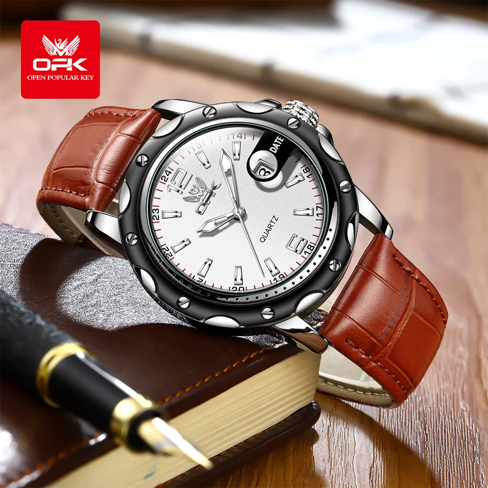OPK 6026 Leather Luxury Quartz Watch
