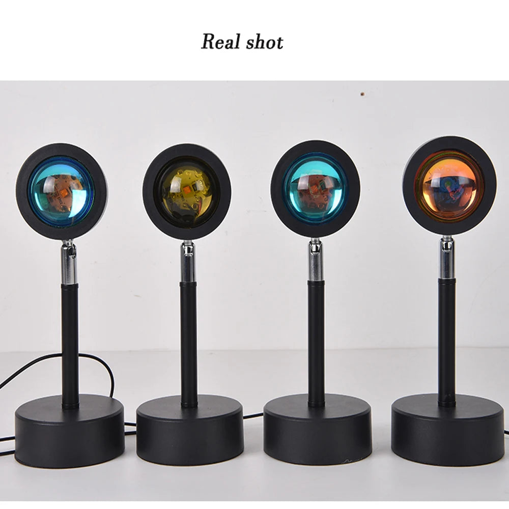 Led Night Light USB Rainbow Sunset Red Sun Projection Desk Lamp