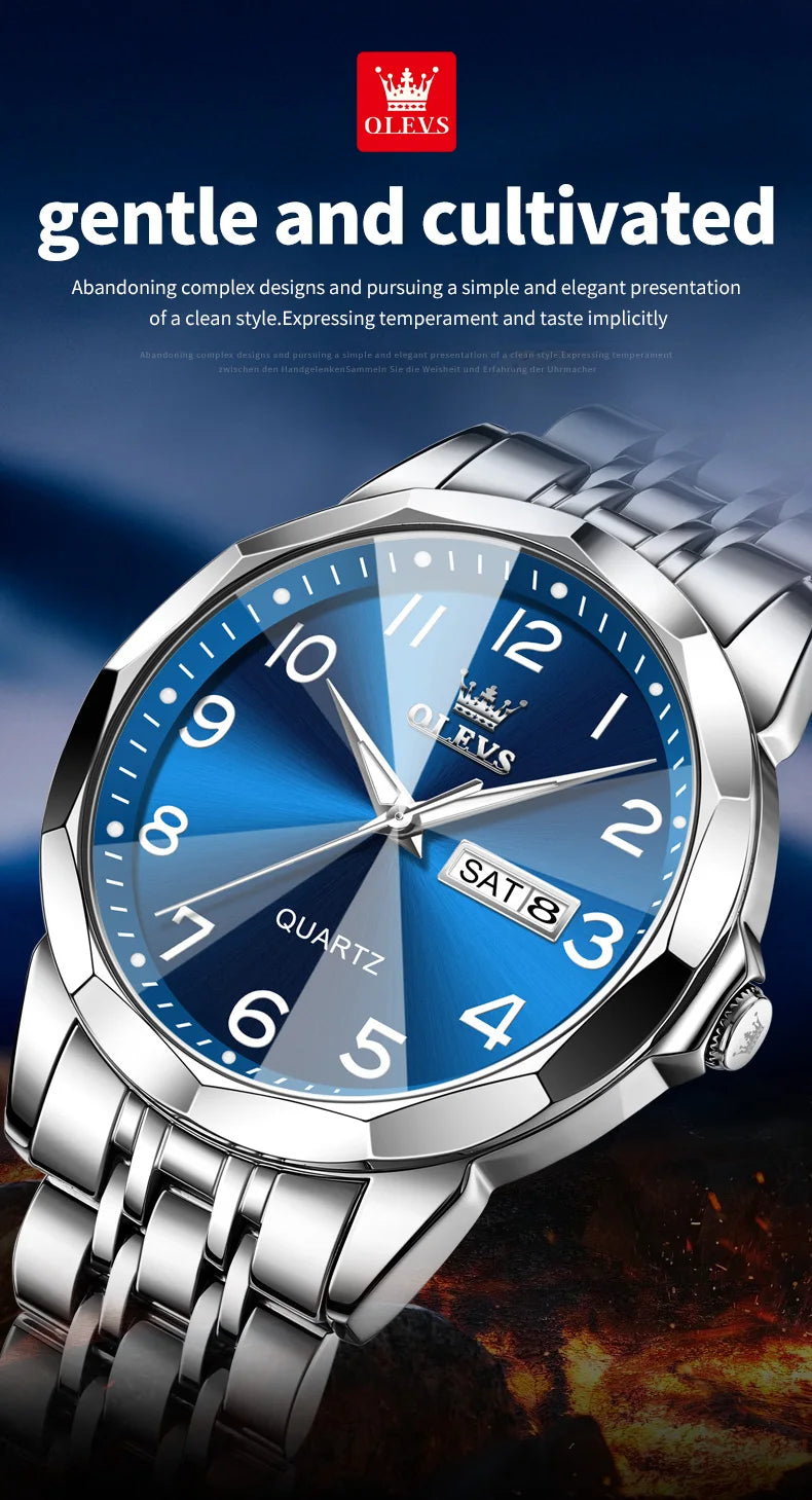 OLEVS Men's Watch Digital Mirror Quartz
