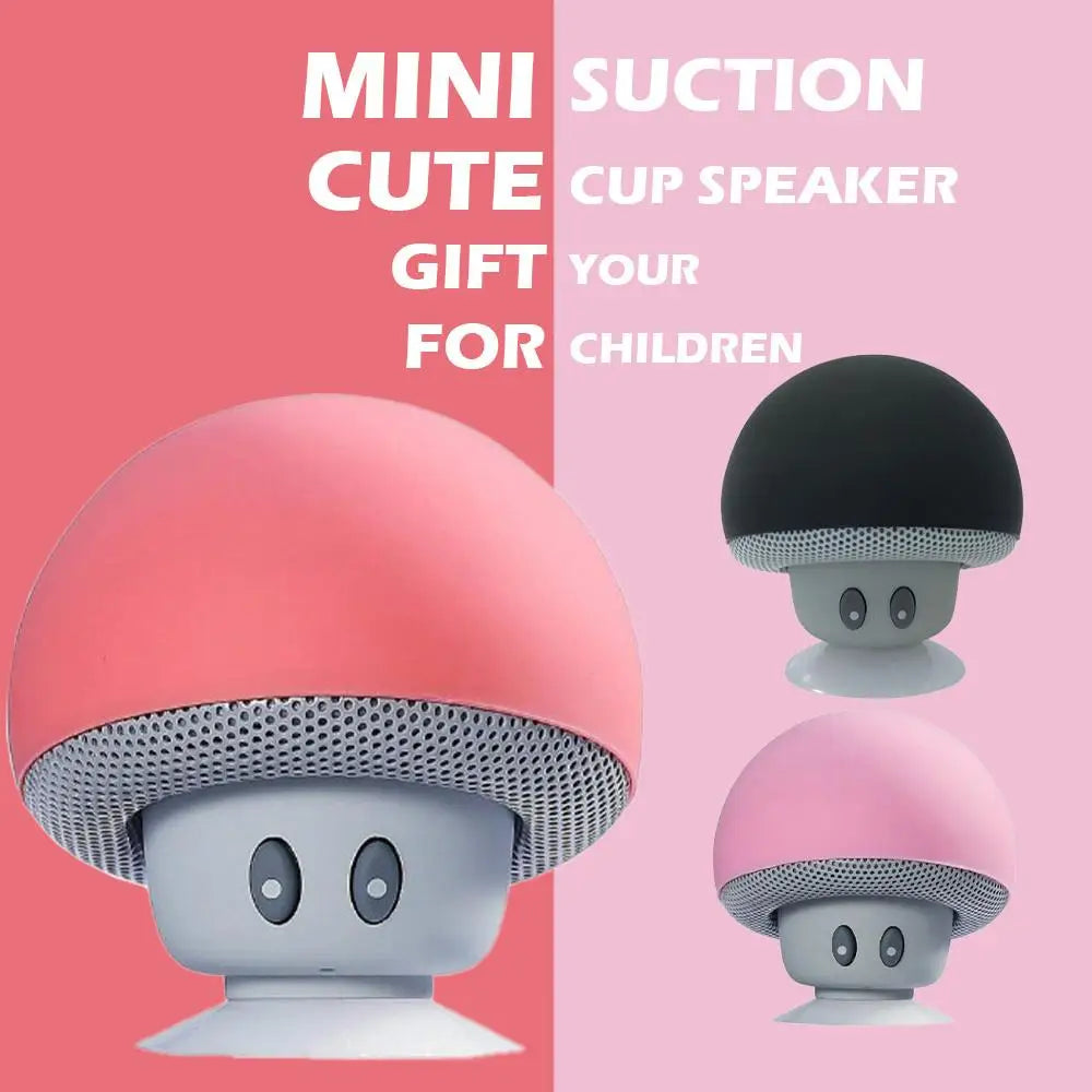 Mini Mushroom Bluetooth Speaker Waterproof Suction Cup