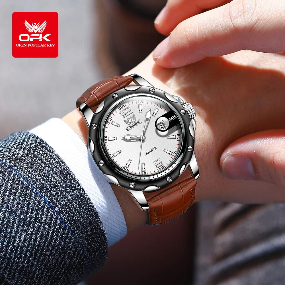 OPK 6026 Leather Luxury Quartz Watch