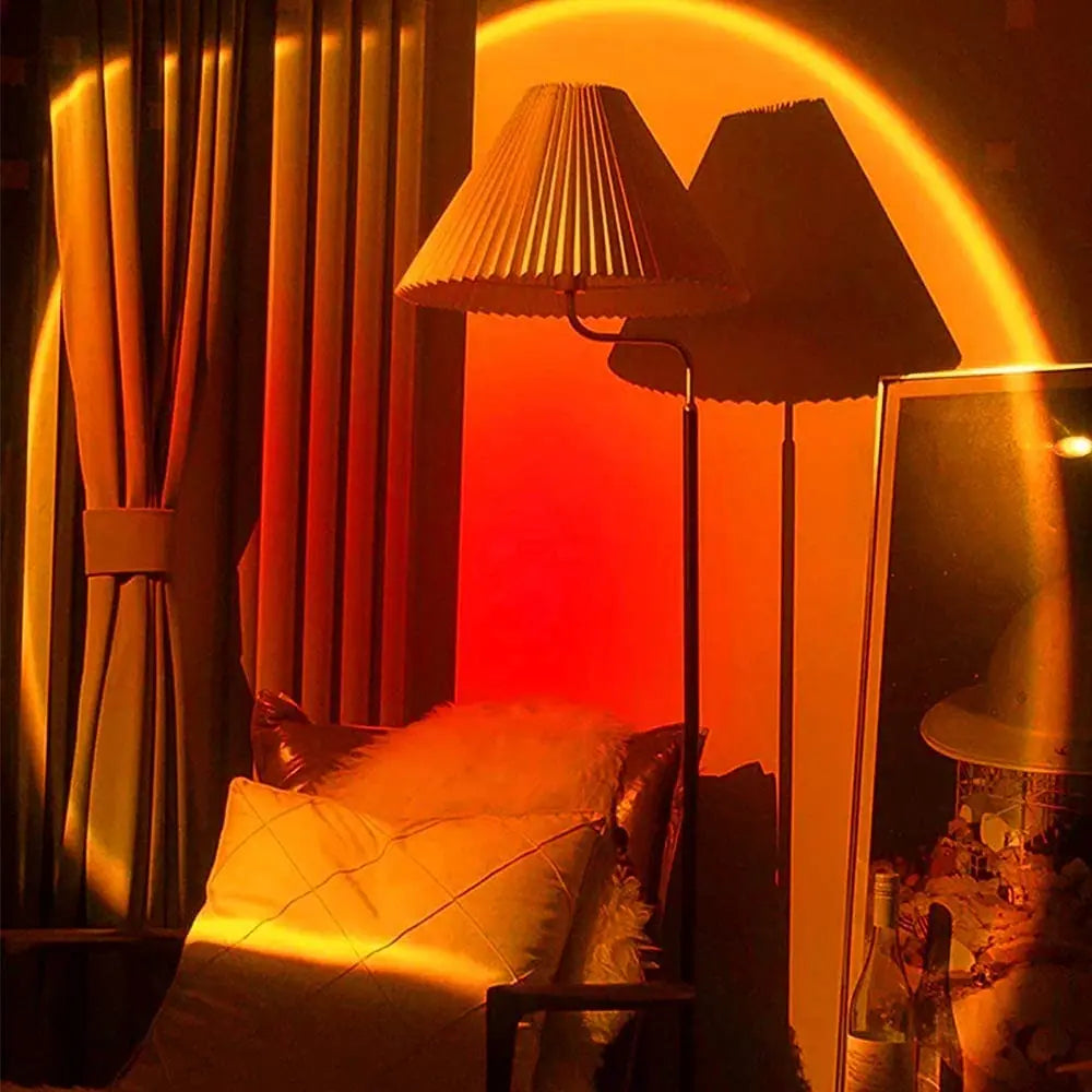 Led Night Light USB Rainbow Sunset Red Sun Projection Desk Lamp