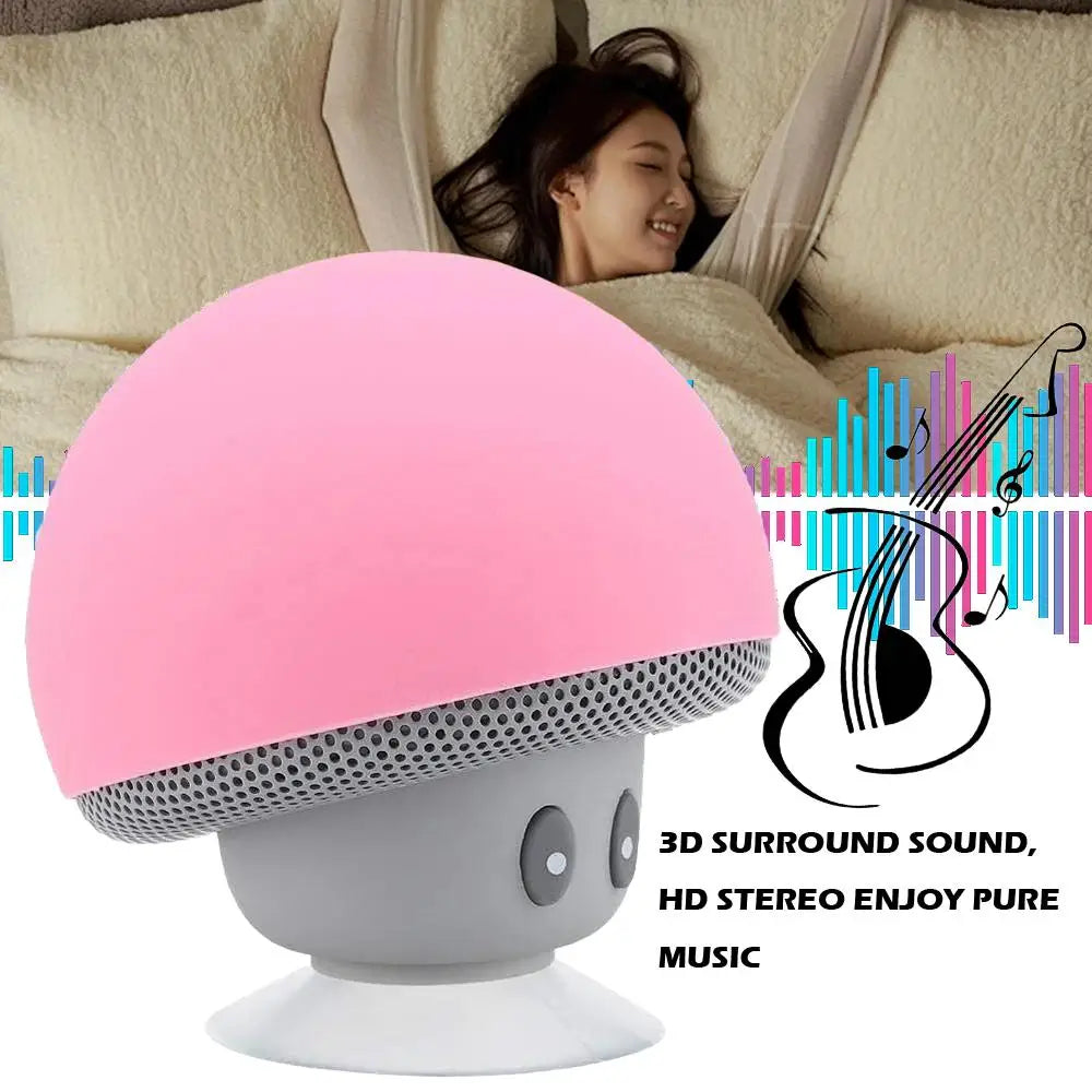 Mini Mushroom Bluetooth Speaker Waterproof Suction Cup