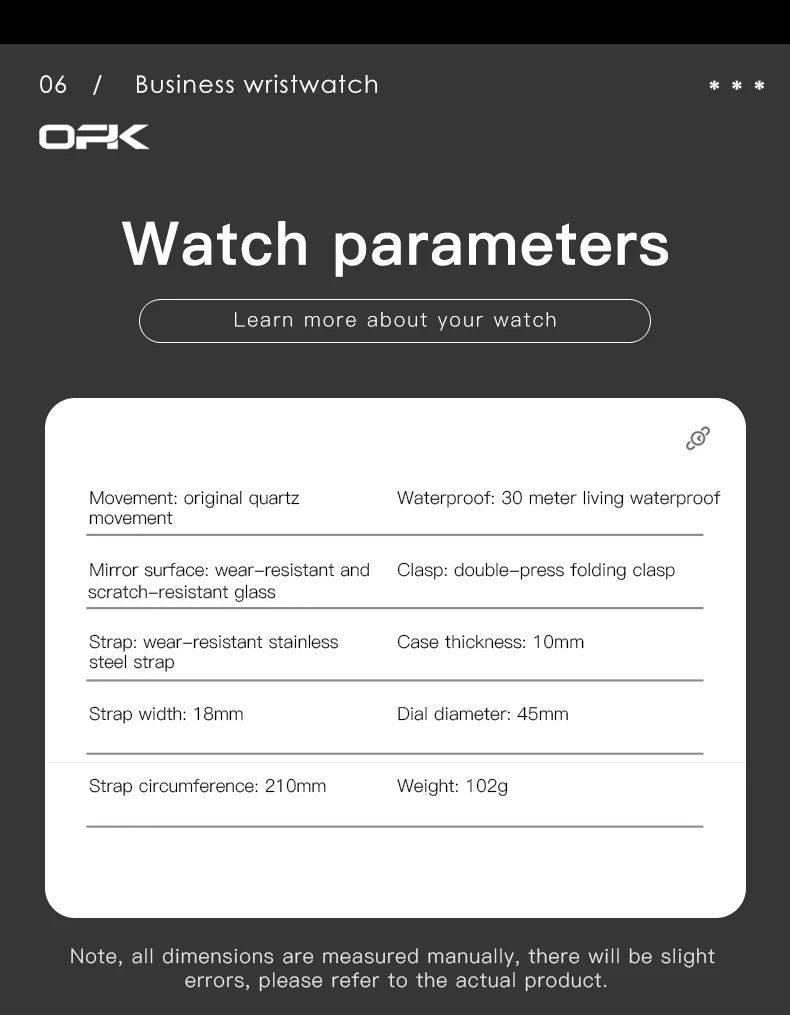OPK 6026 Luxury Quartz Watch