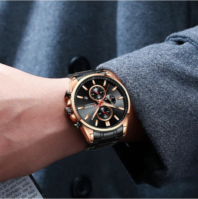 Men's Quartz Six-Pin Steel Belt Watch