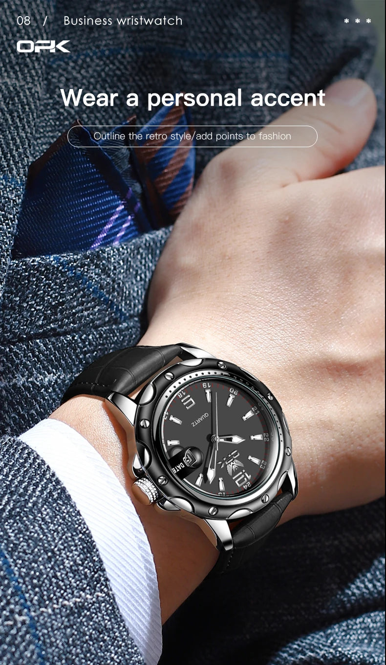 OPK 6026 Leather Luxury Quartz Watch