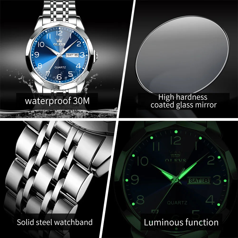 OLEVS Men's Watch Digital Mirror Quartz