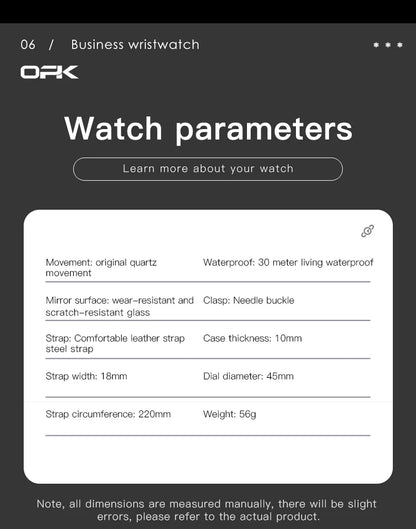 OPK 6026 Leather Luxury Quartz Watch