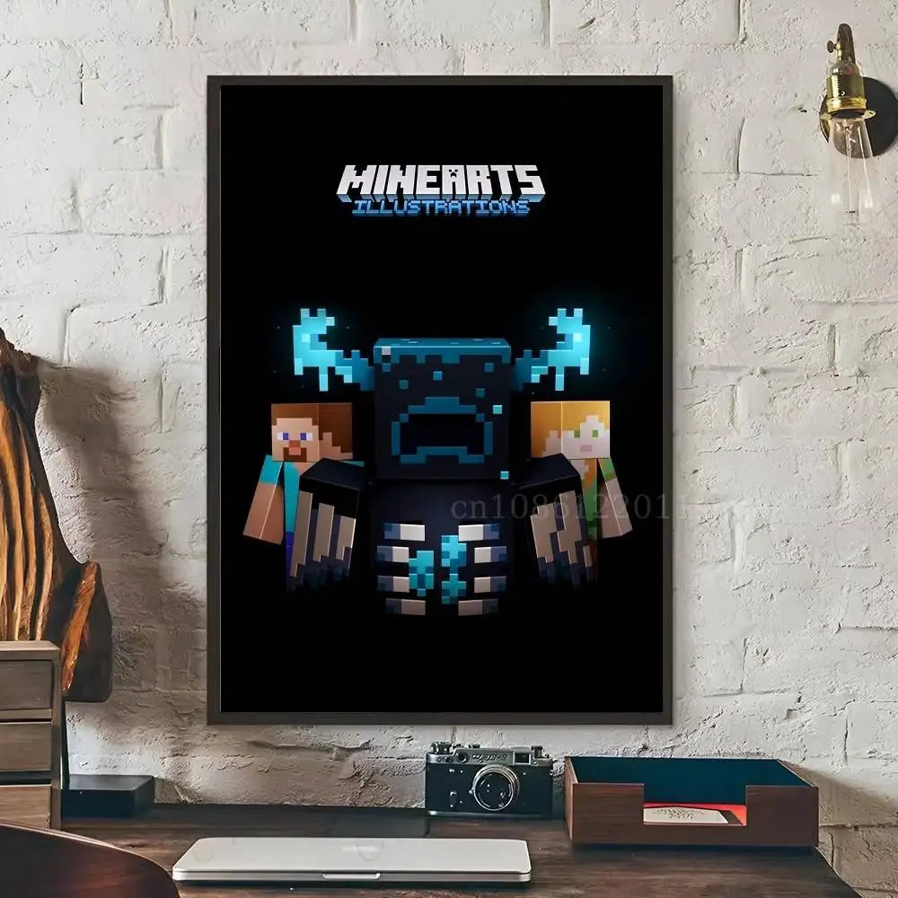 Minecraft Poster Self-adhesive Art Waterproof Paper Sticker