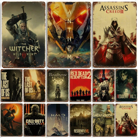 Vintage Game Series Posters Metal Aluminum Sign Plaque