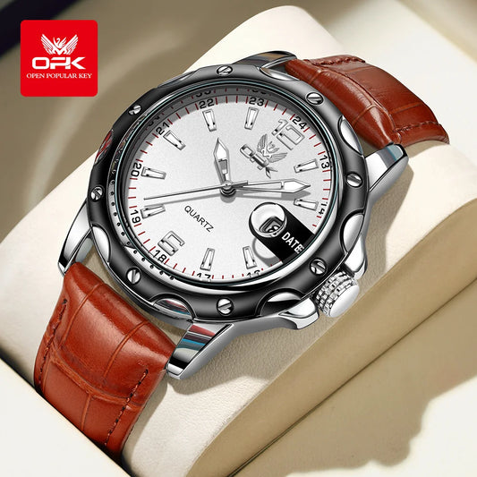 OPK 6026 Leather Luxury Quartz Watch