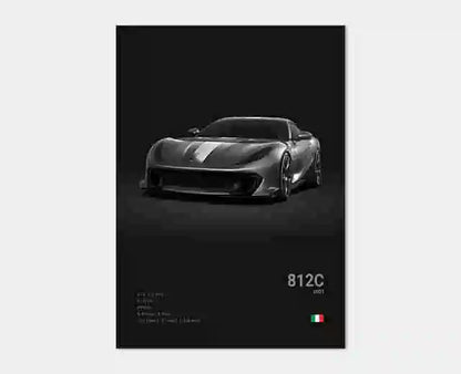 Pop Black and White Ferrari Cars