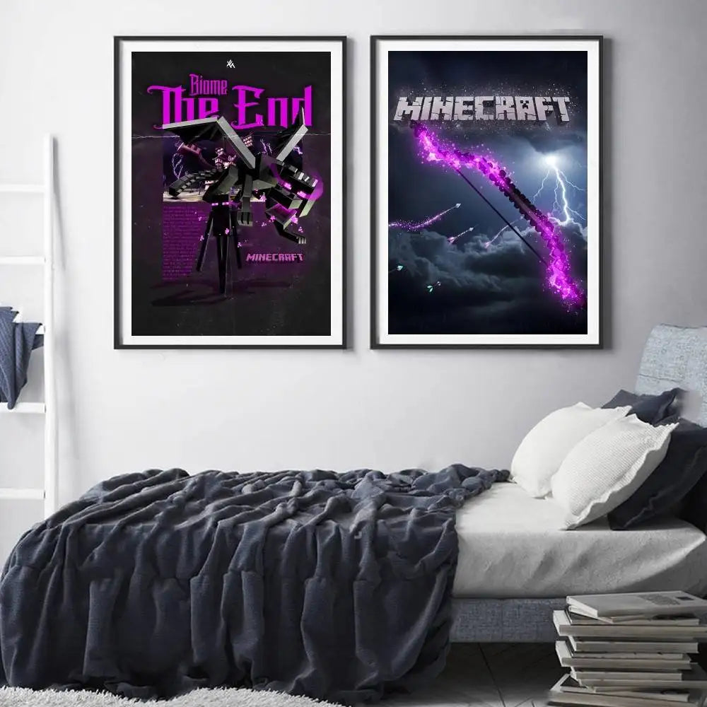 Minecraft Poster Self-adhesive Art Waterproof Paper Sticker