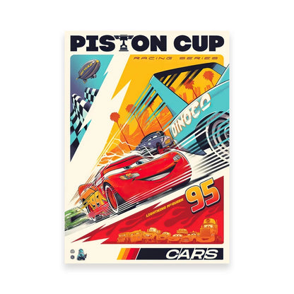 Cars Movie Art Prints Radiator Springs Poster Lightning McQueen Canvas