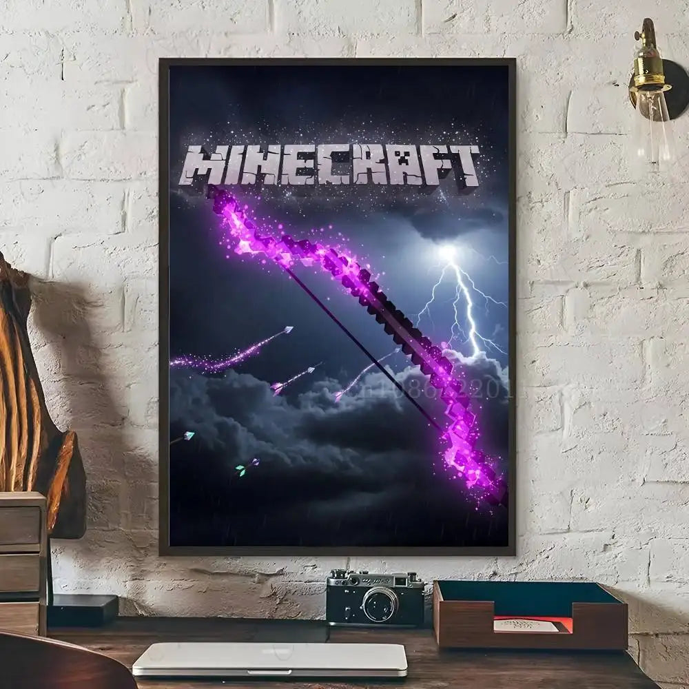 Minecraft Poster Self-adhesive Art Waterproof Paper Sticker