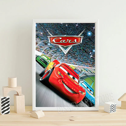 Cars Movie Art Prints Radiator Springs Poster Lightning McQueen Canvas
