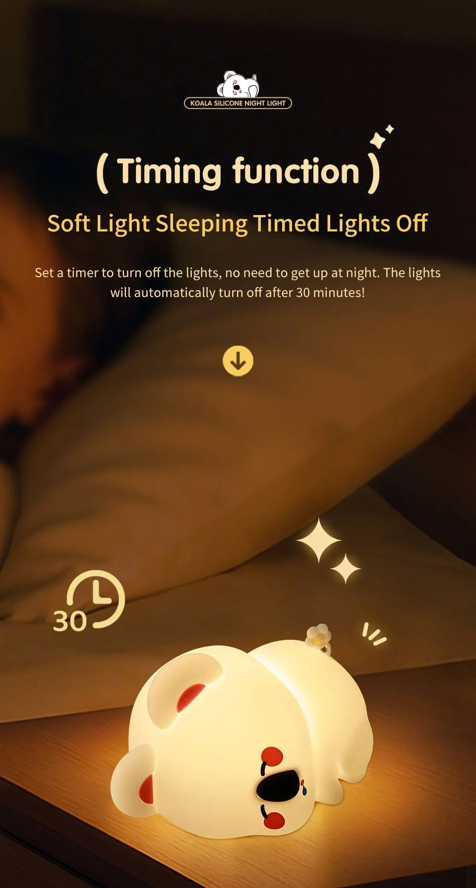 Cute Animal Led Night Light Bedroom Bedside Table Lamp