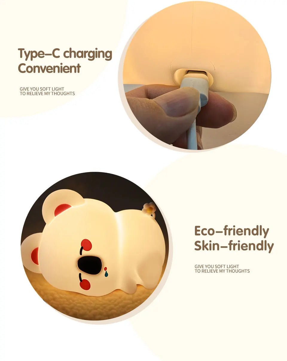 Cute Animal Led Night Light Bedroom Bedside Table Lamp