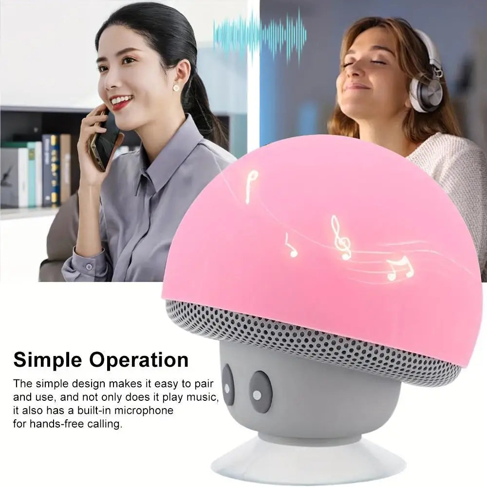 Mini Mushroom Bluetooth Speaker Waterproof Suction Cup
