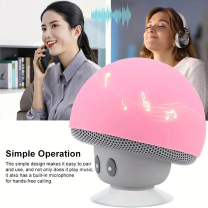 Mini Mushroom Bluetooth Speaker Waterproof Suction Cup