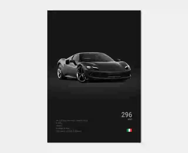 Pop Black and White Ferrari Cars