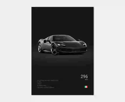 Pop Black and White Ferrari Cars